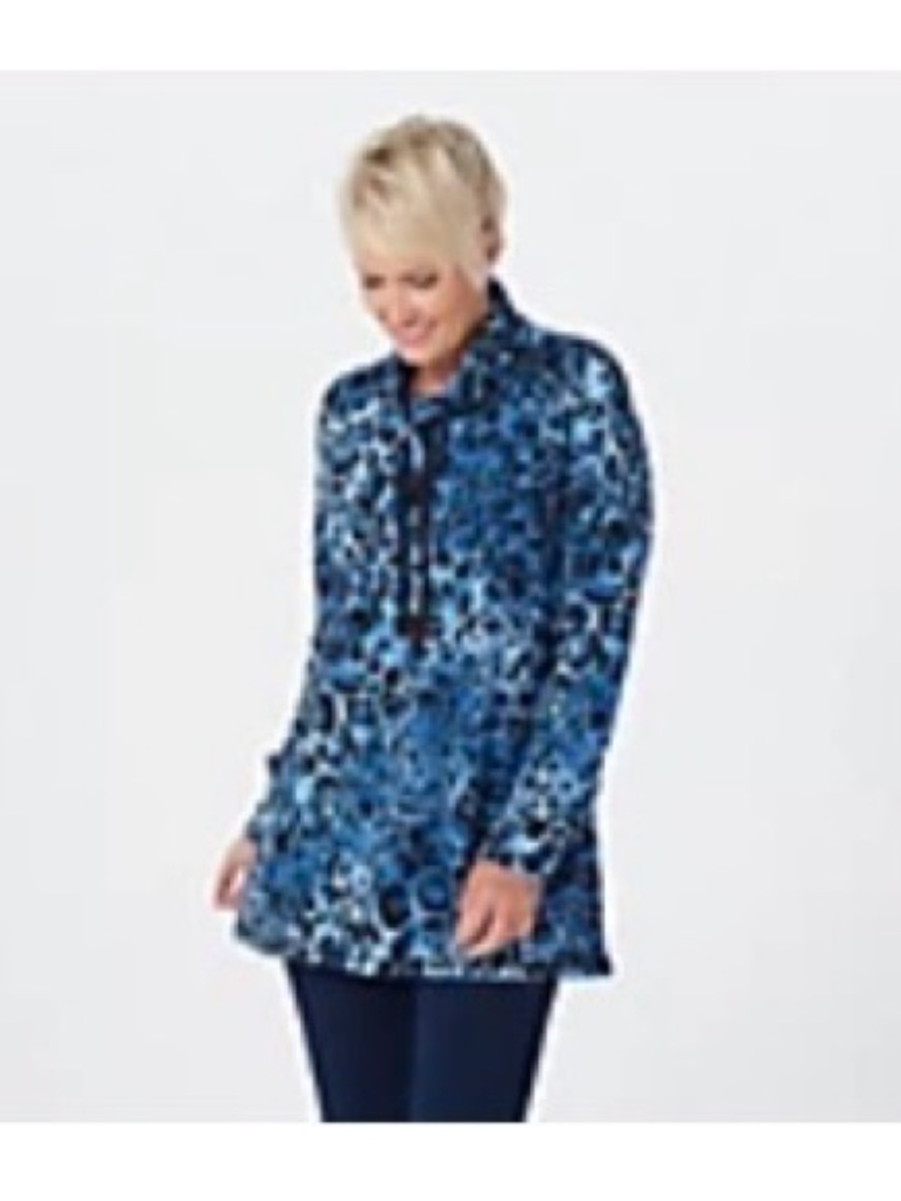 Susan Graver Weekend Leopard Print Cowl Neck Tunic